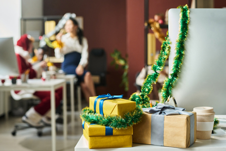 Group of giftboxes with xmas presents